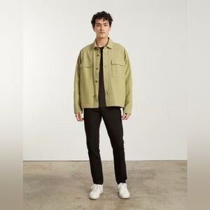 Everlane The Everyone Spring Shirt Jacket Small Green Unisex Shacket Flap Pocket